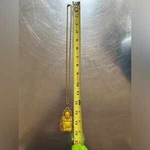 Vintage Buddah Gold Necklace 15 inches in total length